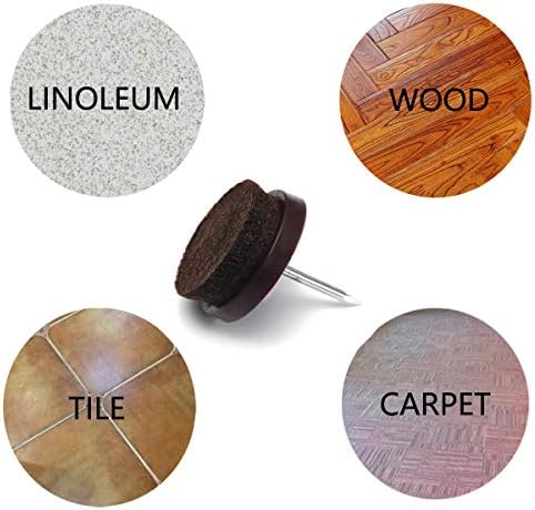 Furniture Felt Pads Nail-on Heavy Duty Felt Pad Chair Sliders Round Chair Leg Floor Protectors 1" Furniture Leg Protector 24 Pack