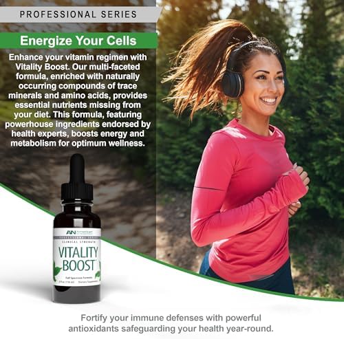 American Nutriceuticals - Vitality Boost Fulvic Acid w/Trace Mineral Drops - Multimineral Supplement -Rich in Amino Acids – Improves Energy Function
