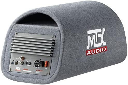MTX RT8PT 8" 240 Watt Amplified Loaded Subwoofer Tube Audio Set w 8 Ga. Amp Wiring Kit