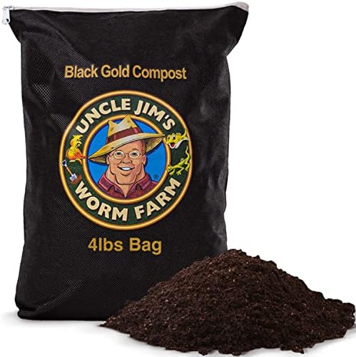 Uncle Jim's Worm Farm Black Gold Worm Castings Compost Fertilizer for Garden Soil | Red Wriggler Earthworm Casting Organic Fertilizer for Plants