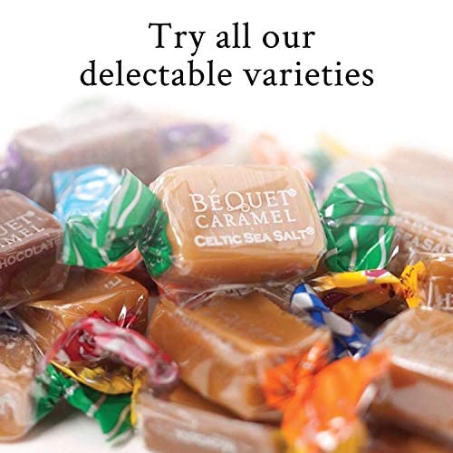 Béquet Celtic Sea Salt Caramels - Individually Wrapped Candy - 8oz Gift Bag | Ready-to-gift bag. Small-batch caramel made in Montana with real cream and butter, Kosher Star-D, gluten free, non-GMO