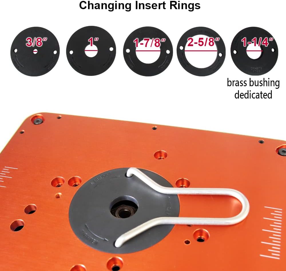 O'SKOOL Precision Aluminum Router Table Insert Plate | Router Templates With Pre-Drilled Adapt to Multiple Routers of Different Model, RTS02A