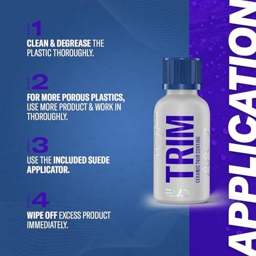 GYEON Trim EVO Ceramic Plastic Trim Restorer and UV Protection Satin Finish | SiO2 ceramic coating restores faded plastic and rubber trim to a deep