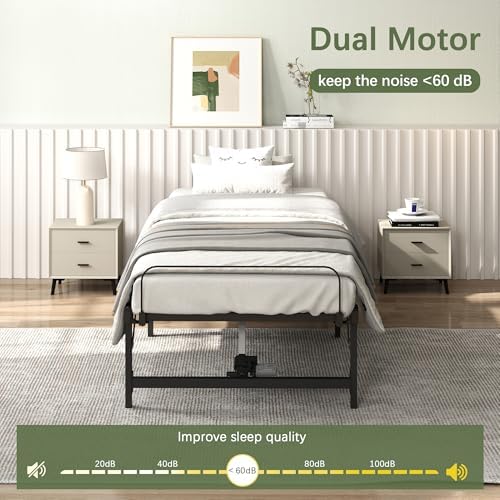 Adjustable Bed Frame Twin XL Electric Adjustable Bed Base | Head & Foot Incline, Ultra Quiet Motor, Remote Control, Fits Most Mattresses, Reduces Snoring & Boosts Circulation