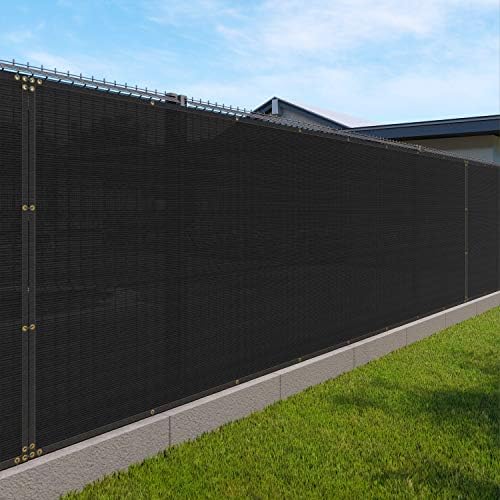 Windscreen4less Privacy Fence Screen 6' x 12' Heavy Duty Windscreen Fencing Mesh Fabric Shade Net Cover for Outdoor Wall Garden Yard Pool Deck, Black