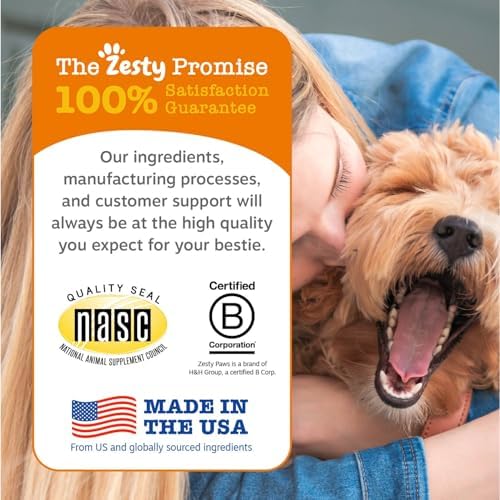 Zesty Paws Dog Heart Supplement - Taurine for Dogs, Salmon, 90 Ct