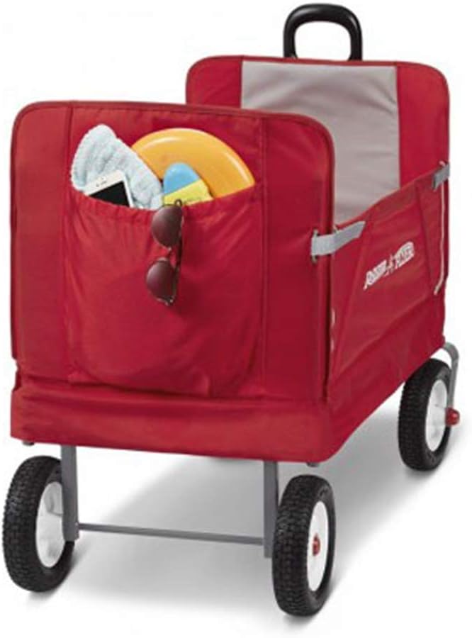 Radio Flyer Stroller Wagon for Kids and Cargo, All-Terrain Wagon with Rubber Tires, Red