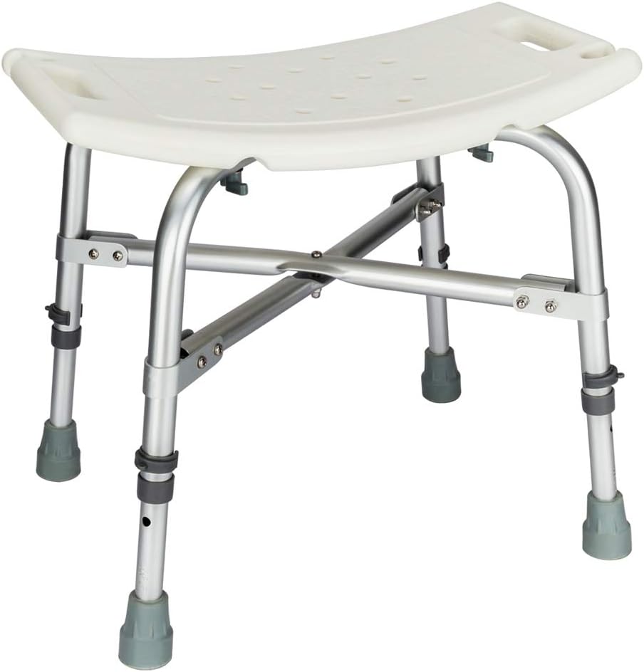 Shower Stool, Spa Bathtub Shower Lift Chair, Protable Bath Seat, Adjustable Shower Bench, White Bathtub Lift Chair with 1.25mm Cross Brace