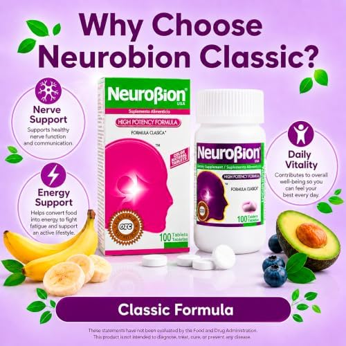 NeuroBion High Potency Classic Formula 100 Tablets | The original once-daily formula in the classic white box; sealed, authentic import