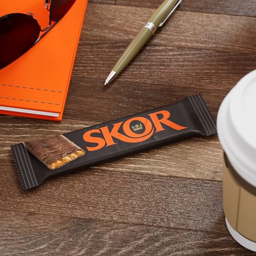 SKOR Crisp Butter Toffee Chocolate Candy Bars, 1.4 oz, 18 ct | Crisp Butter Toffee Bars Covered in Chocolate, Kosher and Gluten Free