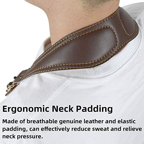 adorence Leather Saxophone Neck Strap for Alto & Tenor Saxophone - Red