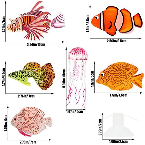 Weewooday 7 Pcs Artificial Fish Glowing Effect,Modern Color