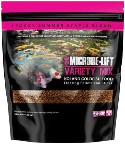 MICROBE-LIFT MLLVMXL Variety Mix Floating Fish Food Pellets and Sticks for Ponds, Water Gardens, and Fountains, for Live Goldfish and Koi, 14.5 Pounds