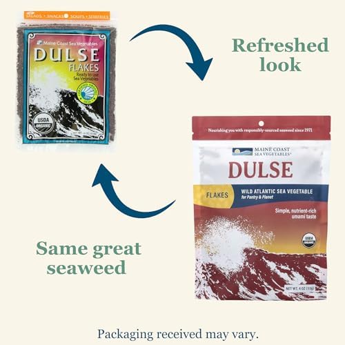 Maine Coast Sea Vegetables Organic Dulse Flakes | Seaweed Snacks | Rich in Iodine