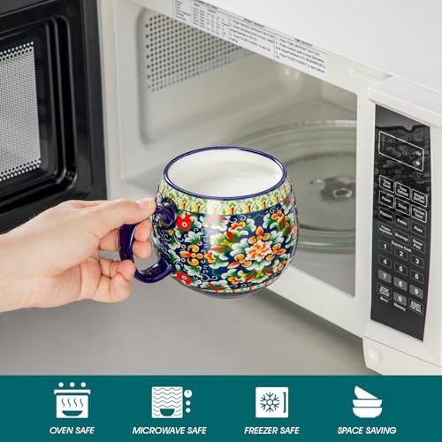 vancasso Coffee Mugs Set of 6, 18oz Ceramic Coffee Cups, Colorful | Porcelain Coffee Mugs for Cappuccino, Latte, Espresso