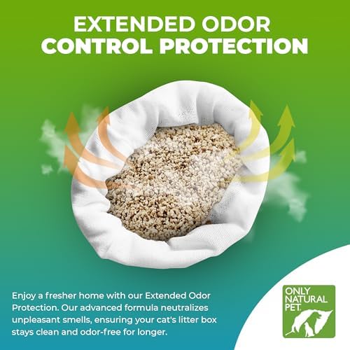 Only Natural Pet - Fast Clumping Cat Litter Non GMO Kitty Litter, Single or Multi Cat, Unscented - 20 lb Bag