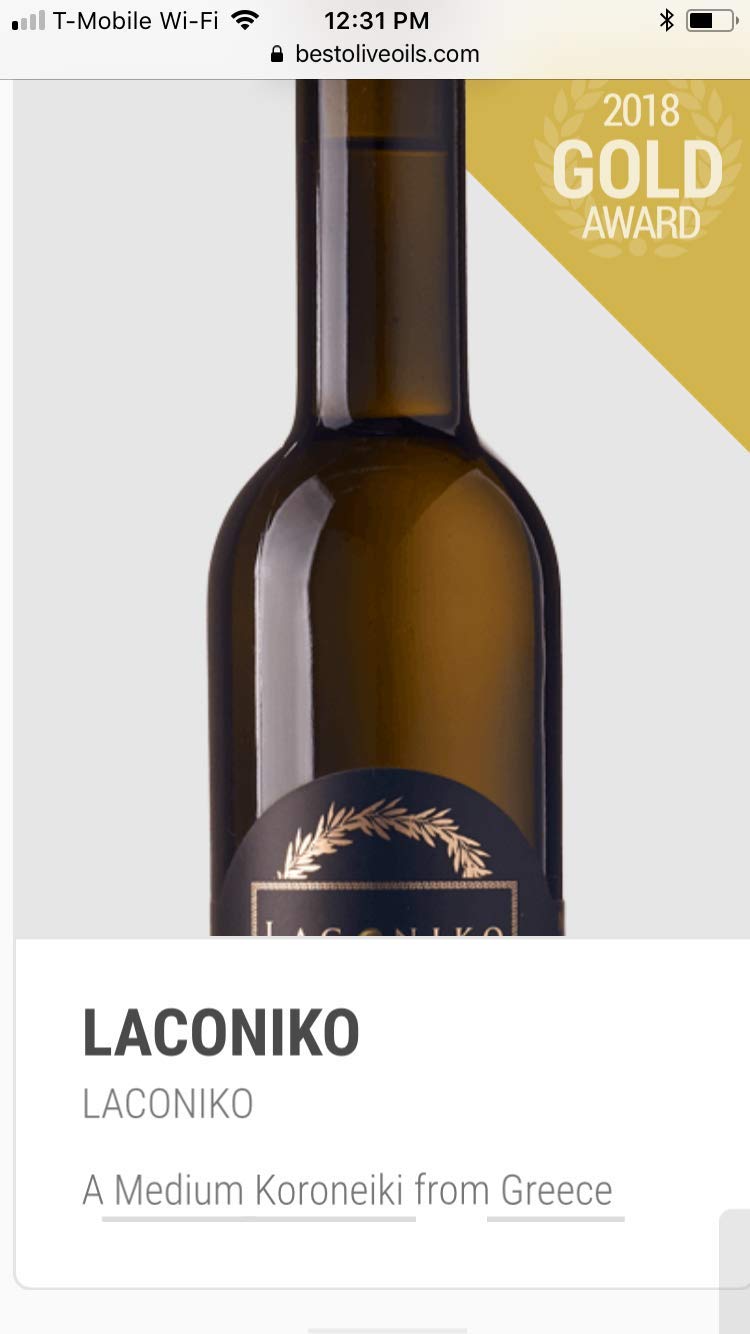 Laconiko Ultra Premium Extra Virgin Olive Oil | New 2025 HARVEST | NYIOOC 2025 GOLD MEDAL | MADE in GREECE | #1 MOST AWARDED GREEK OLIVE OIL BRAND