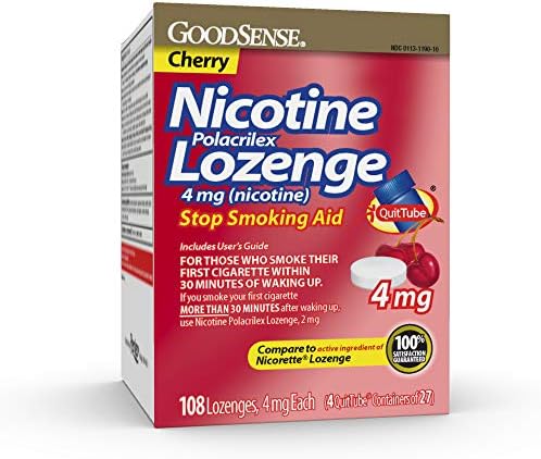 GoodSense Nicotine Polacrilex Lozenge 2 mg (Nicotine), Mint Flavor, Stop Smoking Aid; Quit Smoking with Nicotine Lozenge, 72 Count