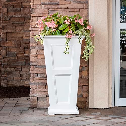 Mayne Fairfield 40in Tall Square Planter, Black | Indoor/Outdoor, All season, Fade resistant, 15-year warranty