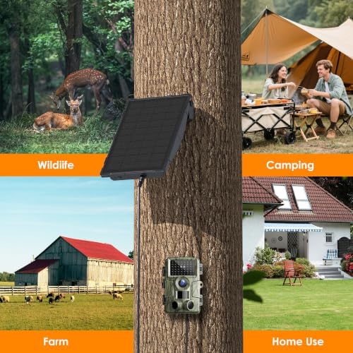 Trail Camera Solar Panel for Tactacam and Cellular&Wireless Hunting Camera | 12V Solar Battery Charger Kit with 4000mAh Rechargeable Battery