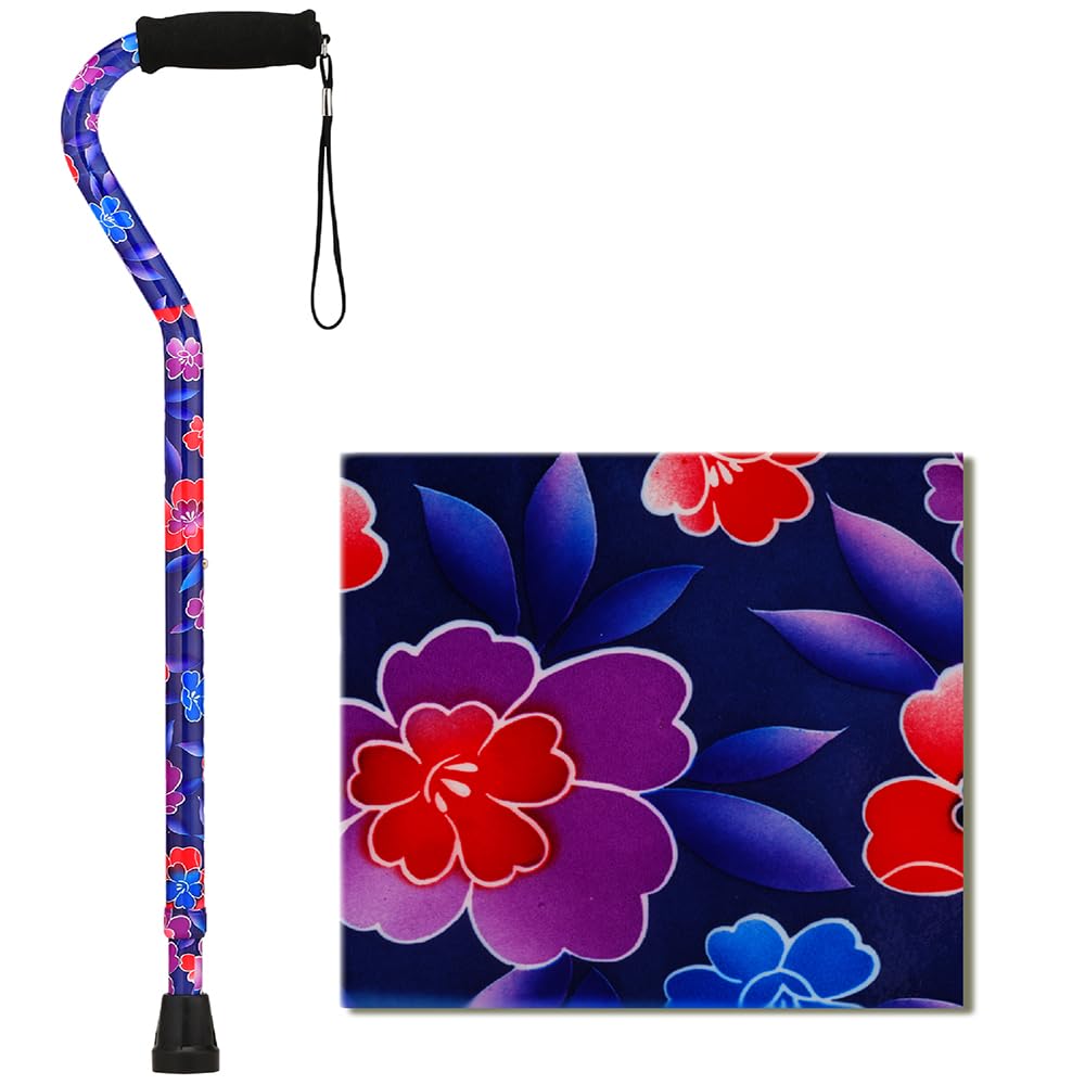 NOVA Heavy Duty Bariatric Walking Cane for Seniors, Men & Women – 500 lb Weight Capacity Offset Cane, Lightweight Adjustable Walking Stick with Soft Foam Grip, Wrist Strap & Non-Slip Tip