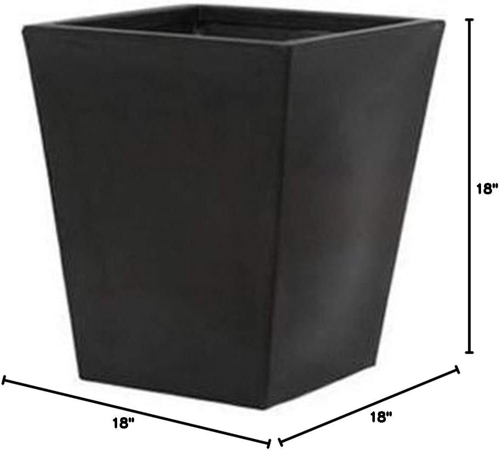 Tusco CT22BK Cosmo Square Planter, Black, 22-Inch