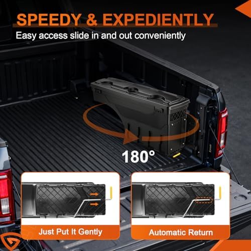 GEARLAST Truck Bed Swing Toolbox Fits for Ford F-250 F-350 Super Duty