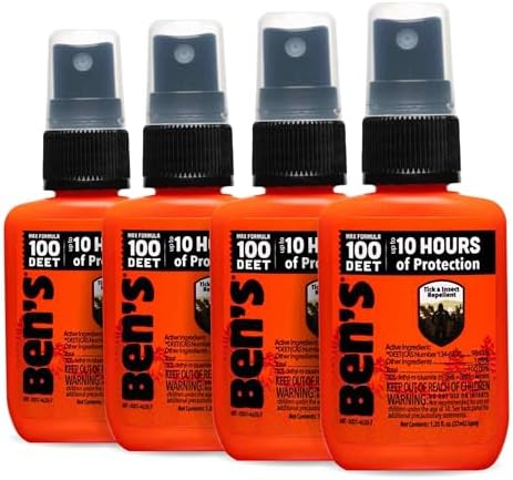 Ben's 100 DEET Tick & Insect Repellent Pump Spray, 3.4 fl oz, 2 Pack | Maximum Strength 100% DEET Formula Offers 10 Hours of Protection with No Alcohol or Other Additives for Adults & Children