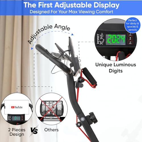 3-IN-1 Exercise Bike with Luminous Digits Display | Folding Stationary Bikes for Home Seniors | Compact Workout Bike with Fully Support Backrest