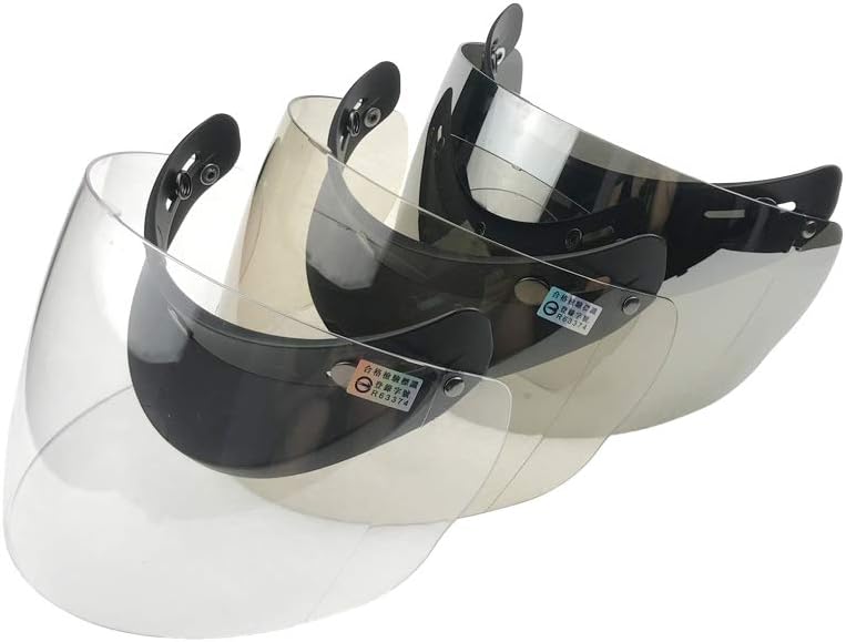 WANCAR Standard 3-Snap Button Universal Visor for Open Face Motorcycle Helmet Wind Shield Flip Up Down(Clear)