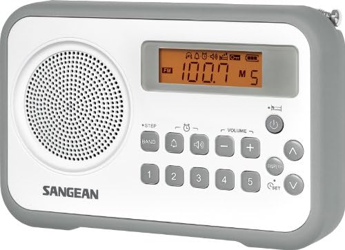 Sangean PR-D18BU AM /FM / Portable Digital Radio with Protective Bumper (White/Blue)