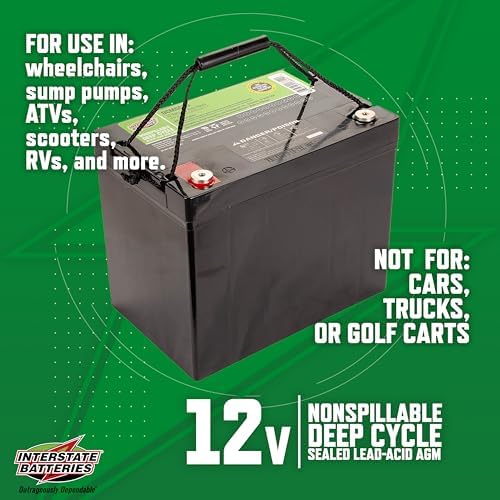 Interstate Batteries 12V 35Ah SLA AGM Deep Cycle Battery Insert Terminal