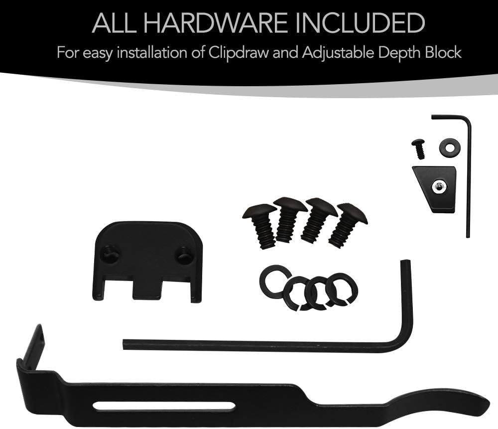 ClipDraw Gun Clip, Low Profile Slim Concealed Carry Easy Install American Made