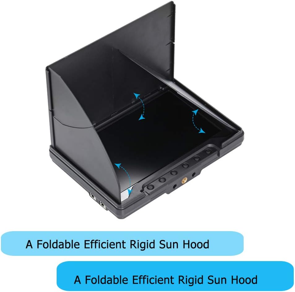 Black Pearl Diversity Monitor RC801 FPV Monitor with DVR 5.8Ghz 40CH 7inch FPV Screen Receiver Built in Battery with Sunshade Hood for RC Racing