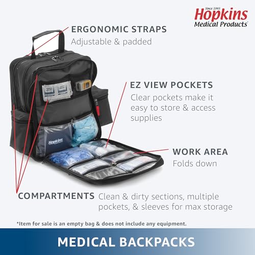 21st Century Plus Home Care Backpack: Waterproof 600D, Ergonomic Straps, Lockable Zippers - Laptop Sleeve & Mesh Pockets, 11.5"x9"x16", Navy