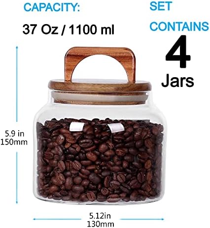 SAIOOL Egg Jar,kitchen canister， 1 Gallon Large Glass Food Storage Jars with Airtight Lid, Clear