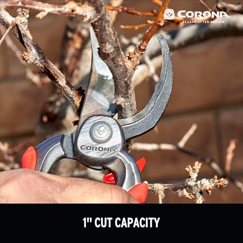 Corona Tools DualCUT Forged Steel Bypass Hand Pruner – 1″ Cutting Capacity Garden Pruning Shears for Branch & Stem Cutting