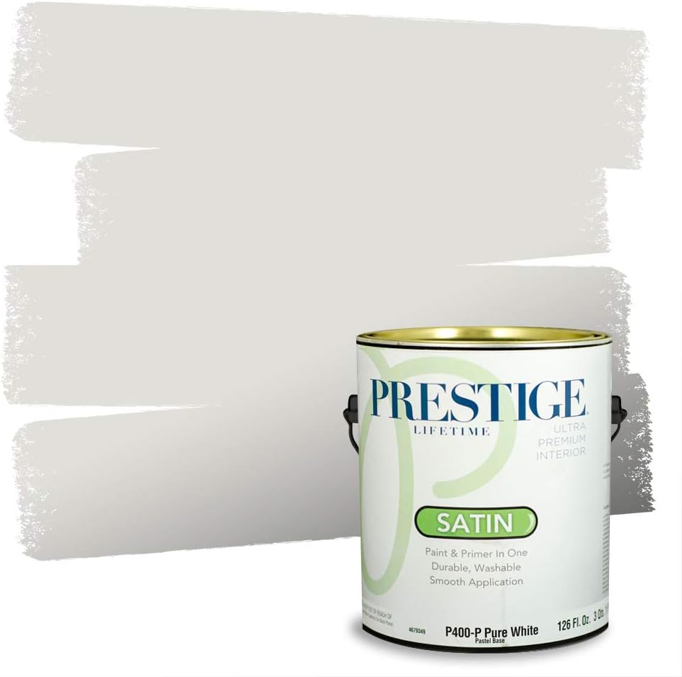 PRESTIGE Paints Exterior Paint and Primer In One, 1-Gallon, Flat, Comparable Match of Sherwin Williams* Grizzle Gray*