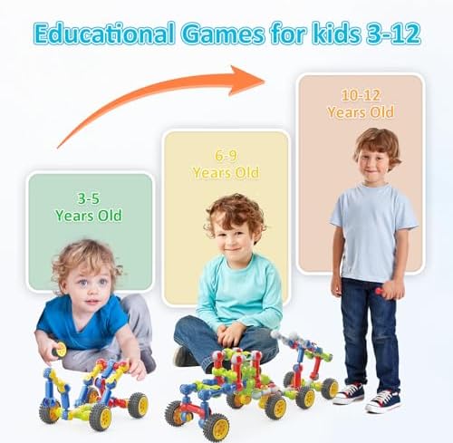 Huaker STEM Building Toys for 3 4 5 6 7 8 Year Old Boys Girls Birthday Gift