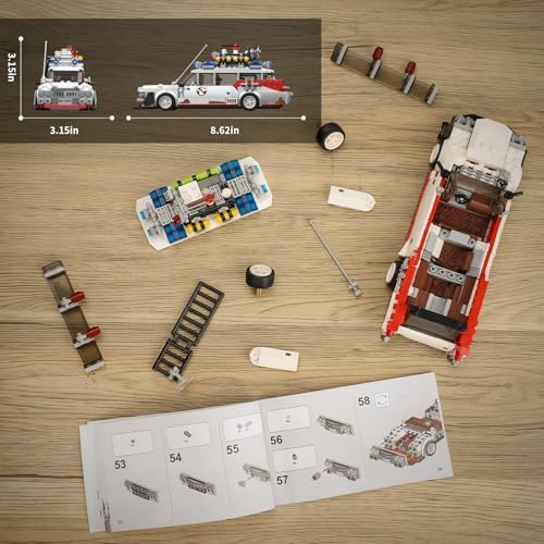 Ghost Car ECTO-1 Building Blocks Kit for Adults, Compatible with Lego Speed, Race Vehicle Building Toy for Kids Boys 8-14