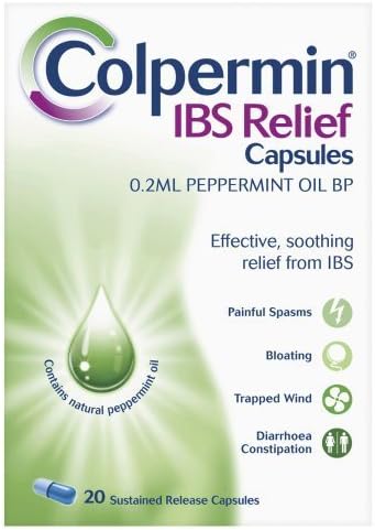Colpermin Peppermint Oil Capsules 100 Capsules for Irritable Bowel Syndrome by Colpermin