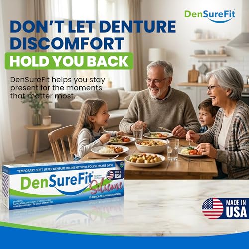 DenSureFit Upper Denture Reline Kit, Soft Silicone Liner