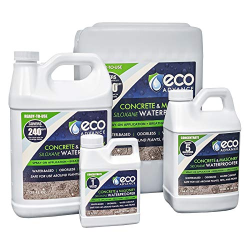 Concrete/Masonry Siloxane Odorless Spray-On Application Waterproofer, Safe for Use Around Plants, Pets, and People, 1 Gallon