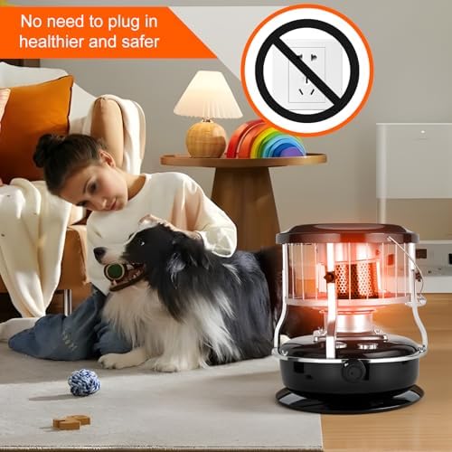 Indoor & Outdoor Kerosene Heater, Radiant Heating, Portable Indoor Radiant Heater, Portable Non-Electric 9000 BTU Kerosene Stove for Camping, Hunting