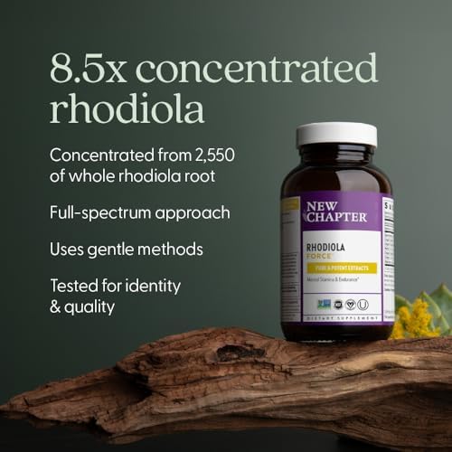 New Chapter Rhodiola Force 300mg with Potent Vegan Rhodiola for Mental Focus & Stamina