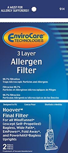 EnviroCare Premium Replacement 3 Layer Final Vacuum Cleaner Filters made to fit Hoover Windtunnel Uprights