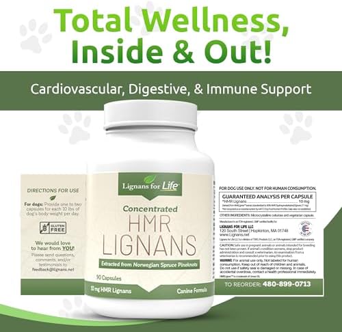 Lignans For Life HMR LIGNANS 10mg Capsules - Perfect for Small Dog Breeds - Vitamin for Healthy Pet | Multivitamin | Wellness Supplement | Nutritional