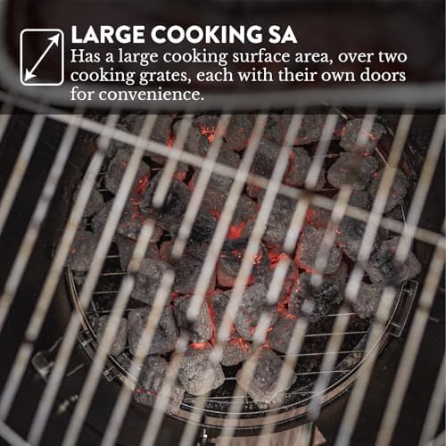 GasOne Vertical Smoker with Thermometer – 16 Inch Heavy Duty Charcoal Smoker – Multipurpose Charcoal BBQ Grill Smoker for Outdoor
