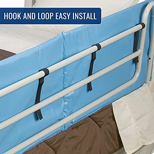 DMI Bed Rail Cover, Bed Rail Padding and Bed Bumper Pad for Elderly, Disabled or Handicapped, Rails Not included, Padded Cover Only, Blue
