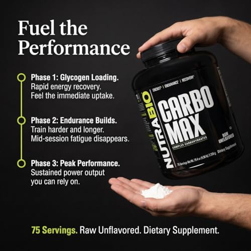 NutraBio CarboMax Maltodextrin Powder - Carbohydrate Powder for Sustained Energy - Calorie Rich for Muscle and Weight Gain - Unflavored - 5 Pounds